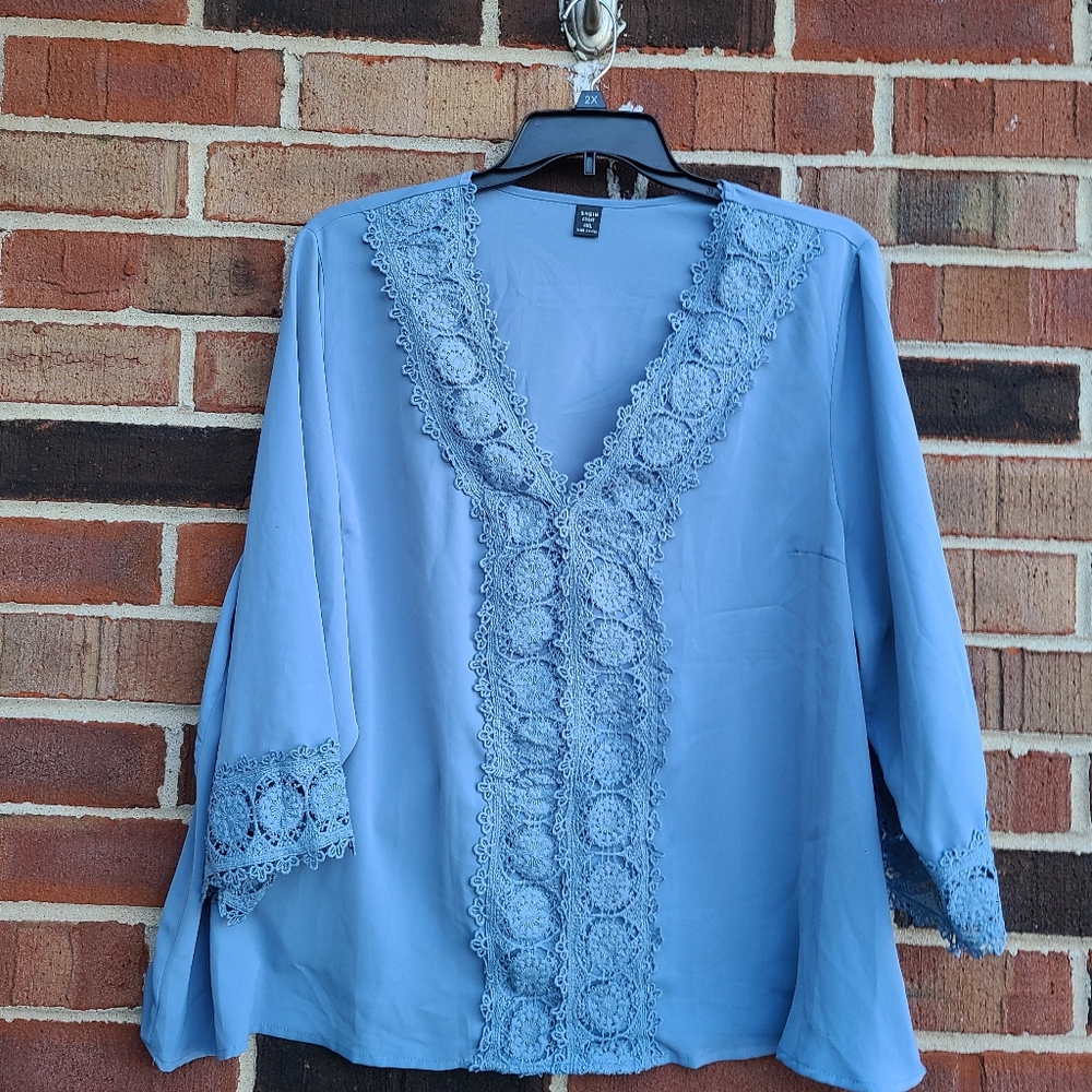 Shein Blue Blouse
